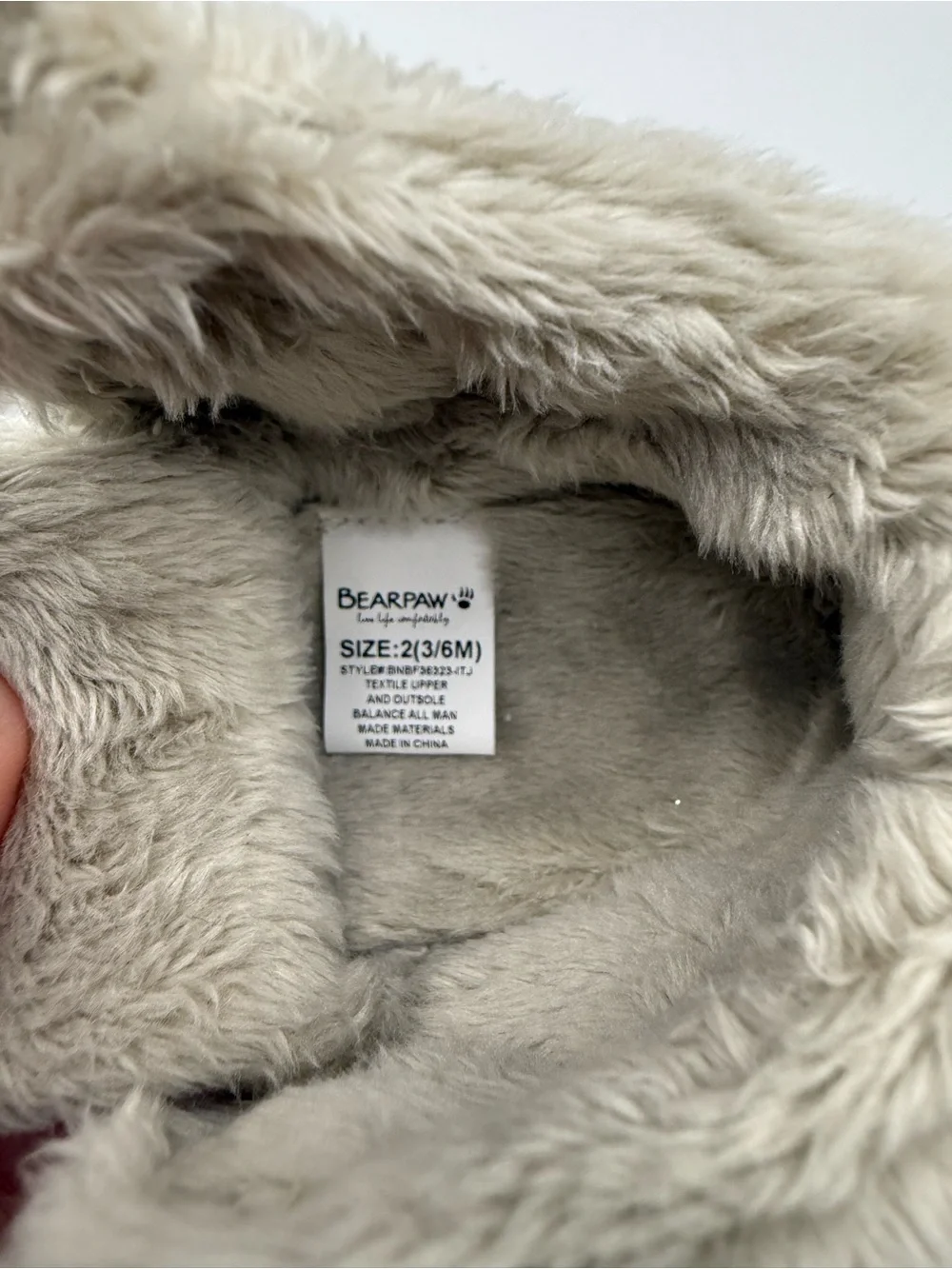 BearPaw Baby Faux Fur Booties in Light Beige